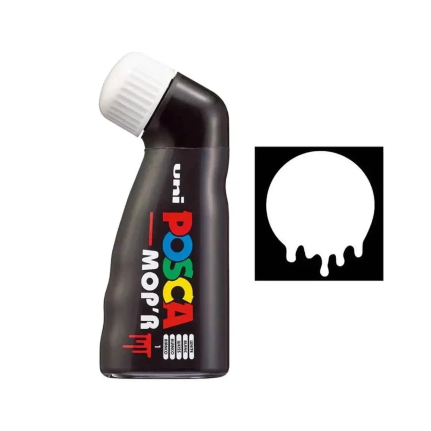 Uni Posca MOP'R Con Erogatore a Spugnetta - Tratto 3-19 mm - Bianco - Pennarelli