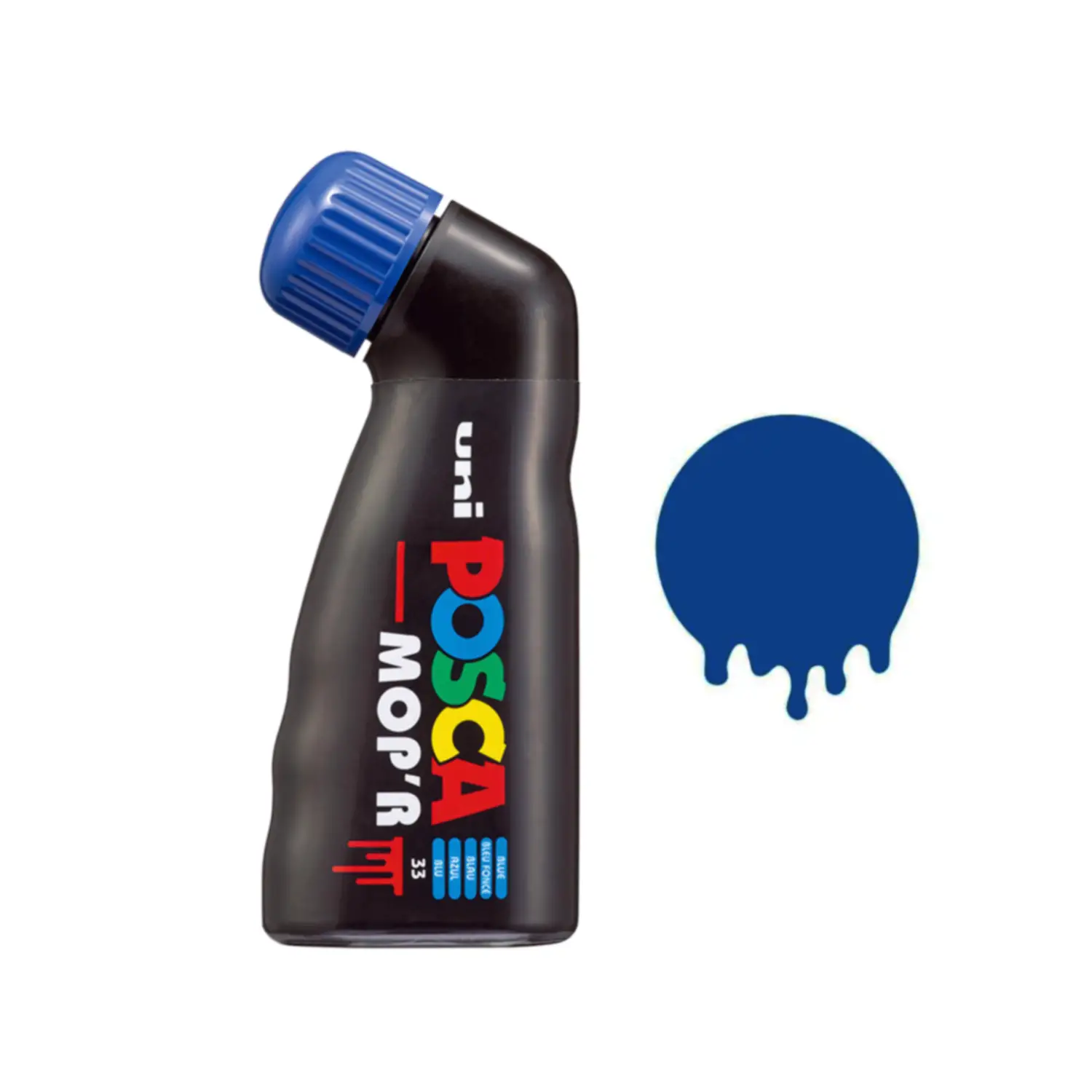 Uni Posca MOP'R Con Erogatore a Spugnetta - Tratto 3-19 mm - Blu - Pennarelli