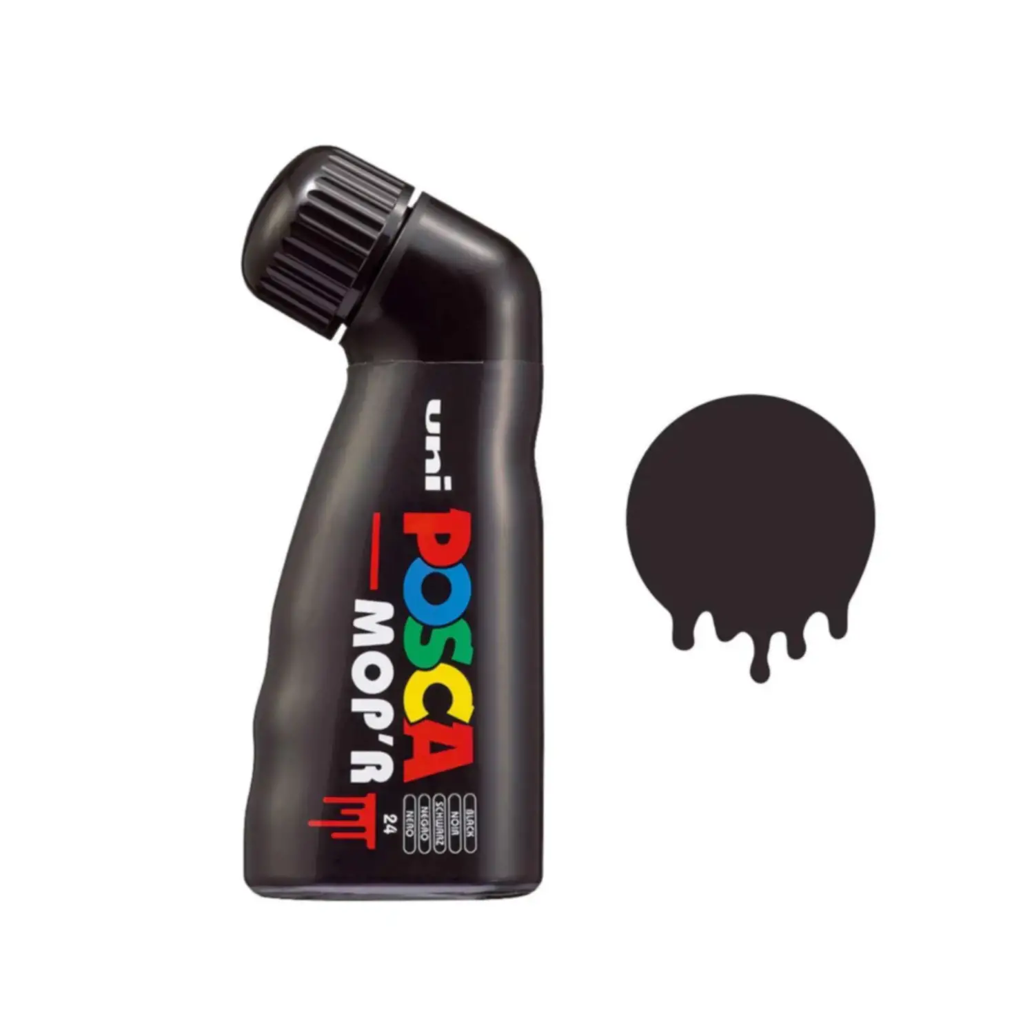 Uni Posca MOP'R Con Erogatore a Spugnetta - Tratto 3-19 mm - Nero - Pennarelli