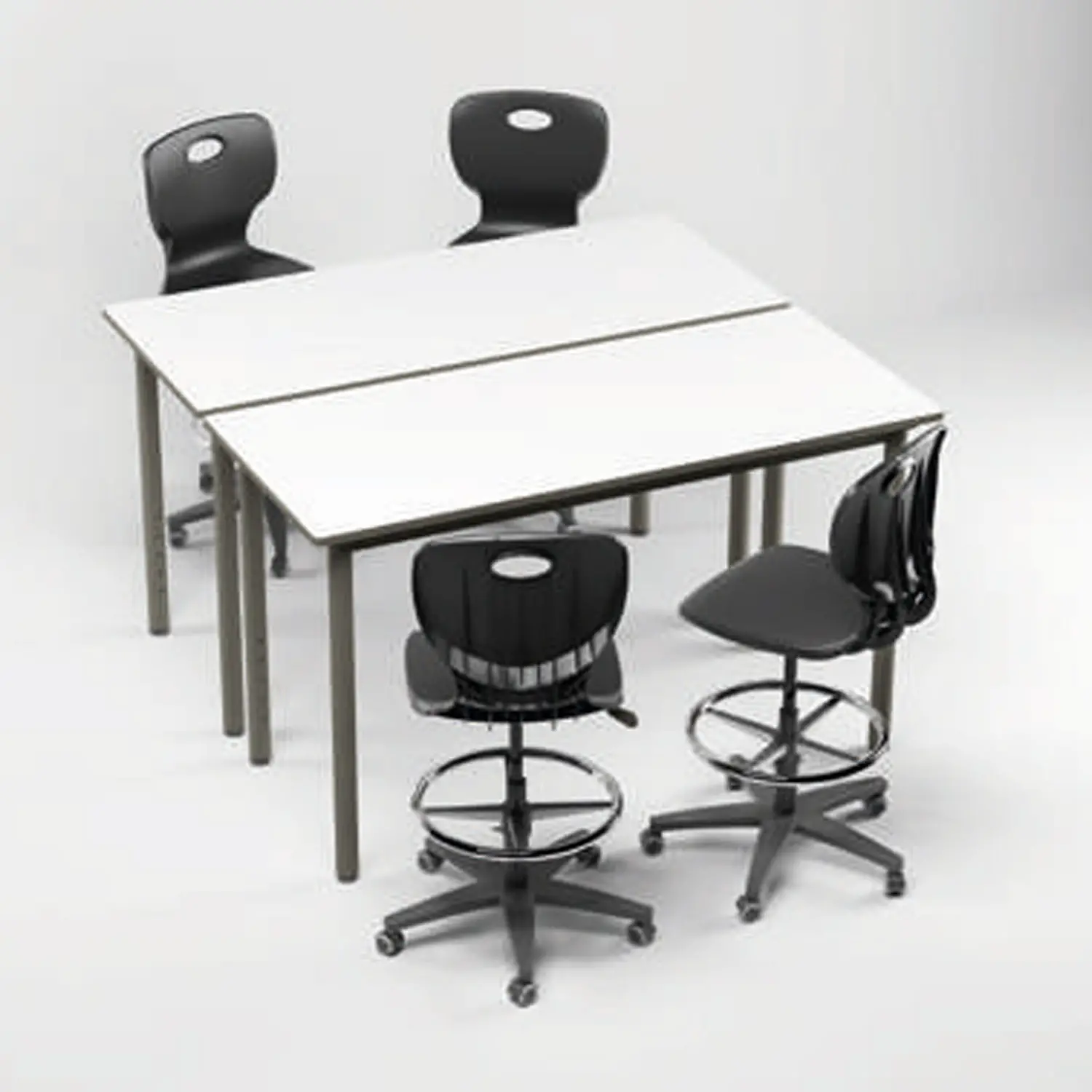 Tavolo Rettangolare Idra cm. 180x60, Altezza 100 cm. Top Bianco CAM - Arredo serie Aula 3.0