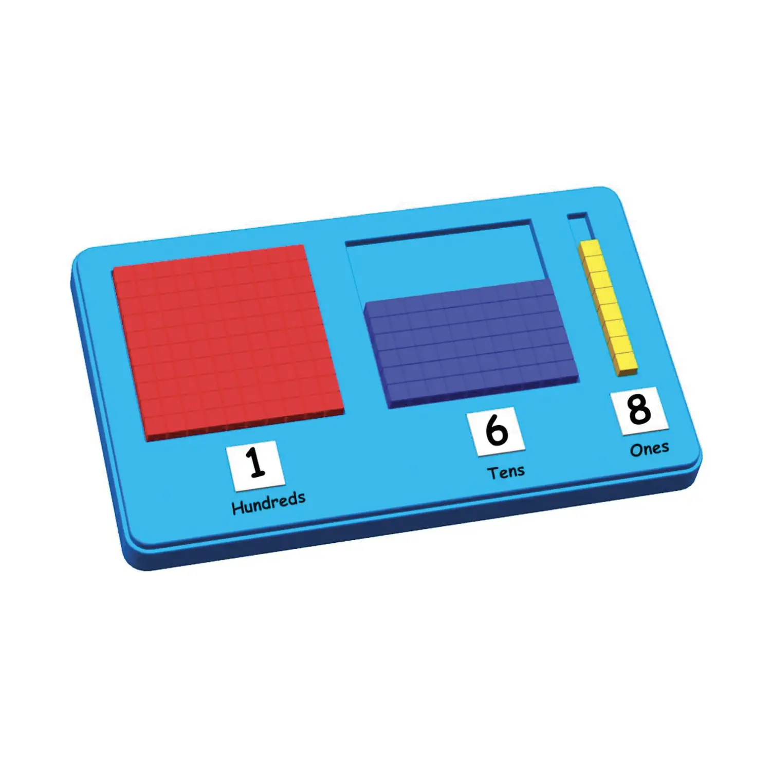 Base Dieci, Vassoio con 30 Tessere per Valore Posizionale - Classificazione e matematica