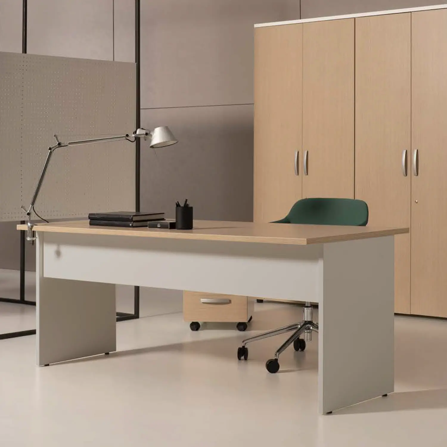 Scrivania Rovere con Fianchi cm. 120x80 Senza Penisola - Conforme CAM - Arredo per l'ufficio