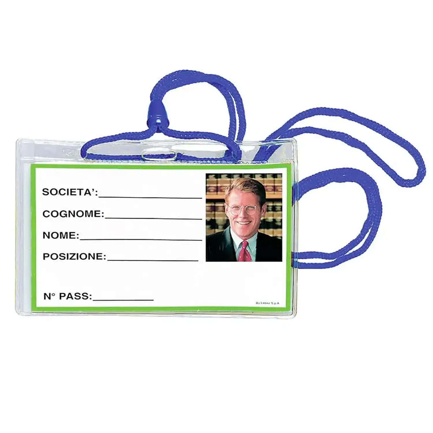 Portanome Orizzontale con Cordoncino Blu – Confezione 100 Pezzi - Cancelleria varia