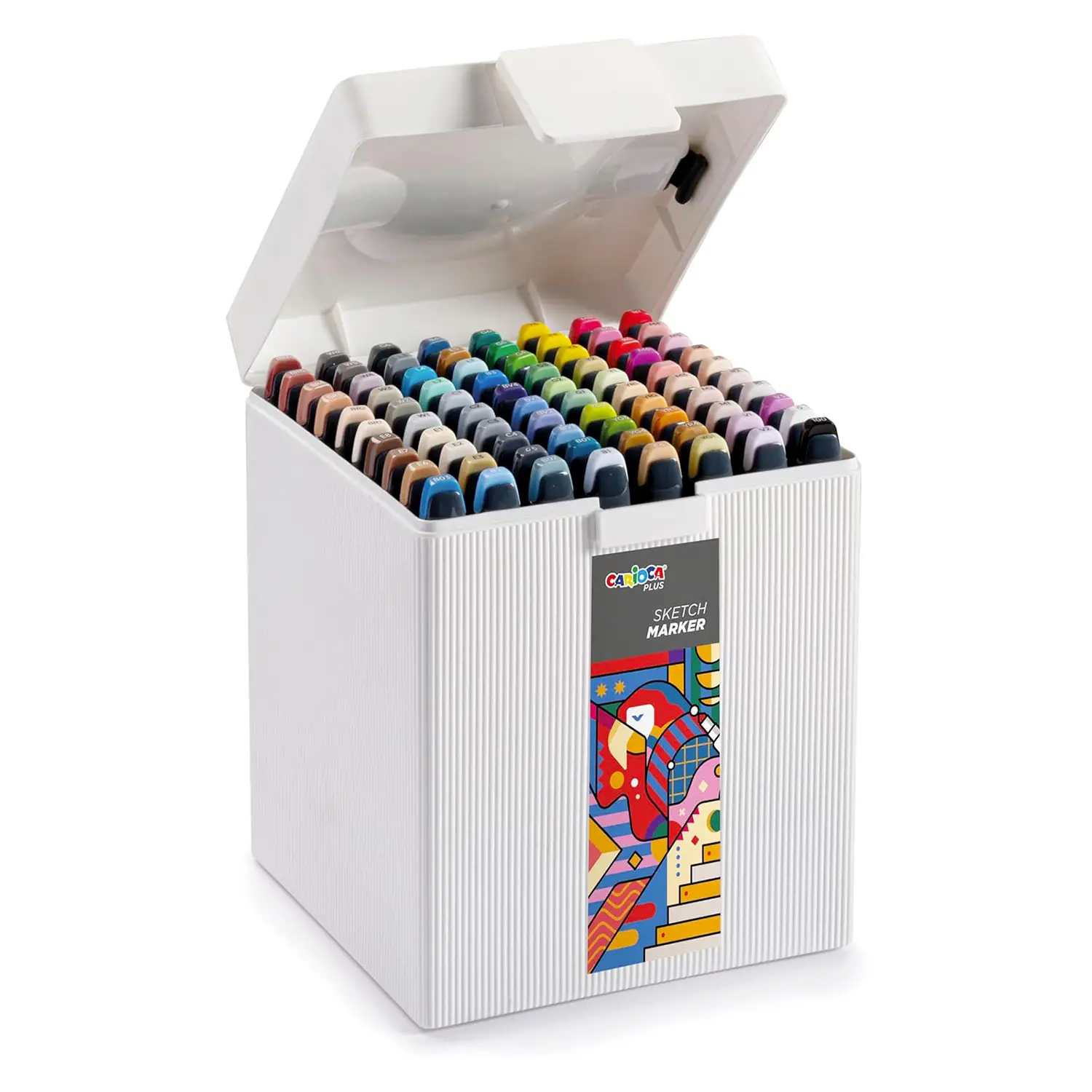 Carioca Plus Sketch Marker Marcatori A Doppia Punta 80 Colori In Box Rigido - Pennarelli