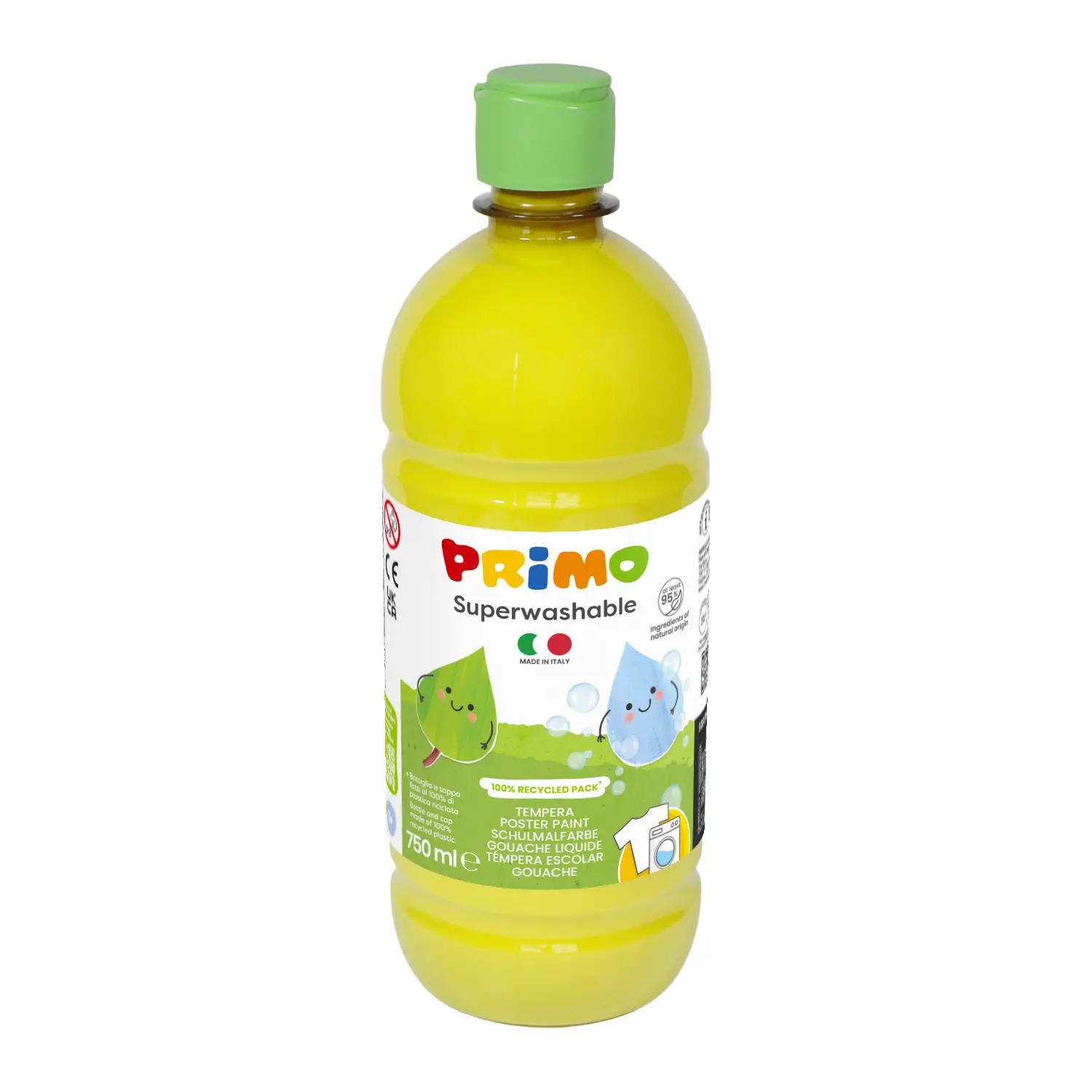 Tempera Super Lavabile Primo 750 ml Giallo - Tempere
