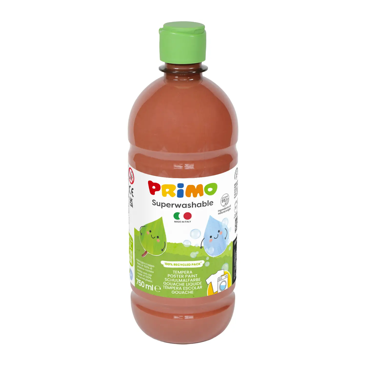 Tempera Super Lavabile Primo 750 ml Marrone - Tempere