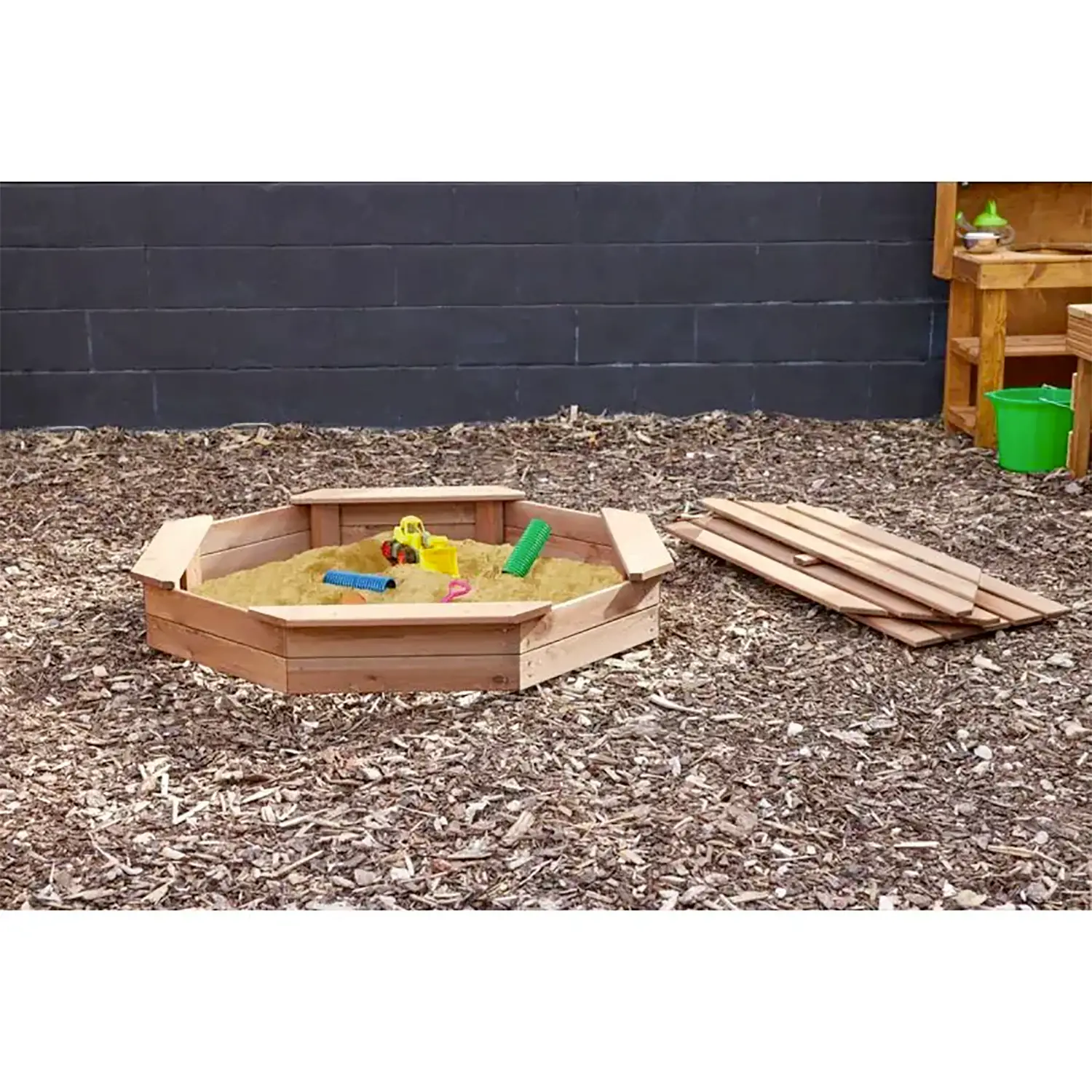 Sabbiera Ottagonale Con Coperchio In Legno - Giochi acqua e sabbia