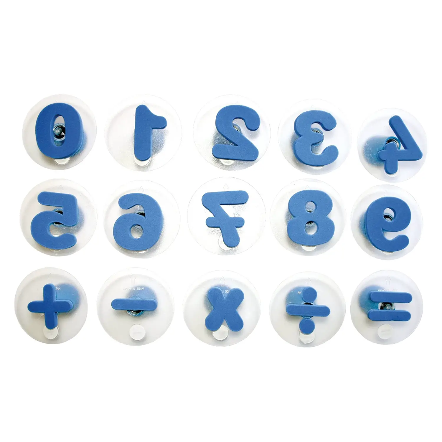 Maxi Timbri Trasparenti Numeri – 15 Pezzi (10 Numeri + 5 Simboli) - Rulli, spugne e timbri