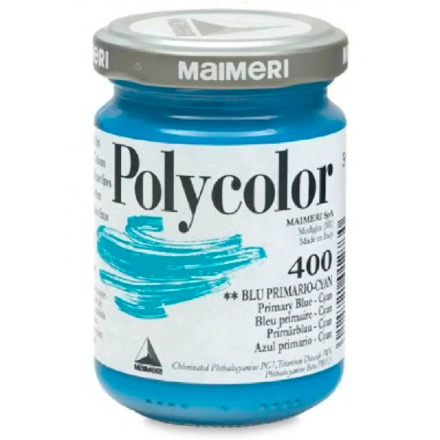 Colore Acrilico Polycolor Maimeri - 140 ml - Blu Primario Cyan 400 - Tempere