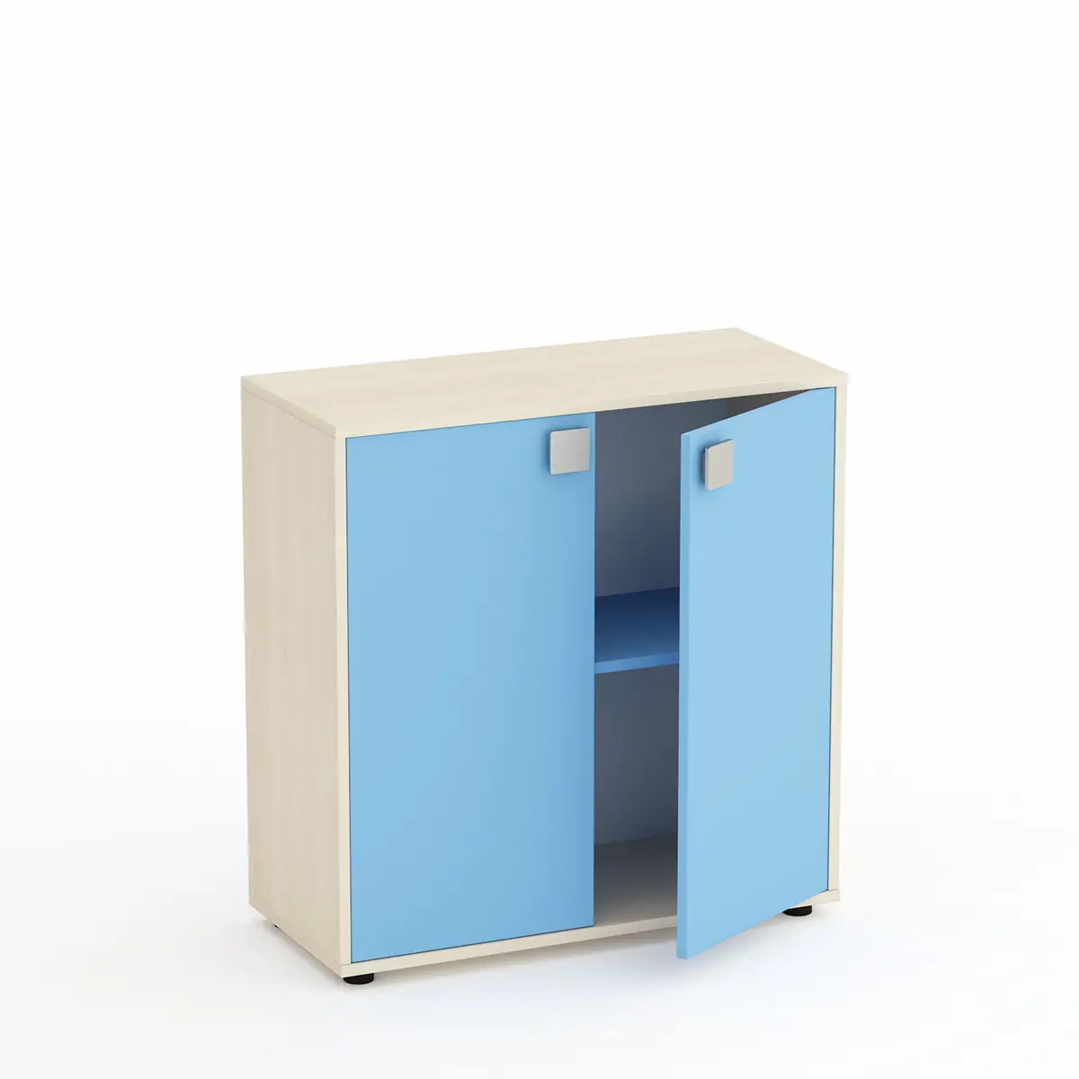 Kubò Birch Cabinet 2 Doors H 90 Cm. Blue Horizon - CAM Compliant - Nursery and Childhood Furniture
