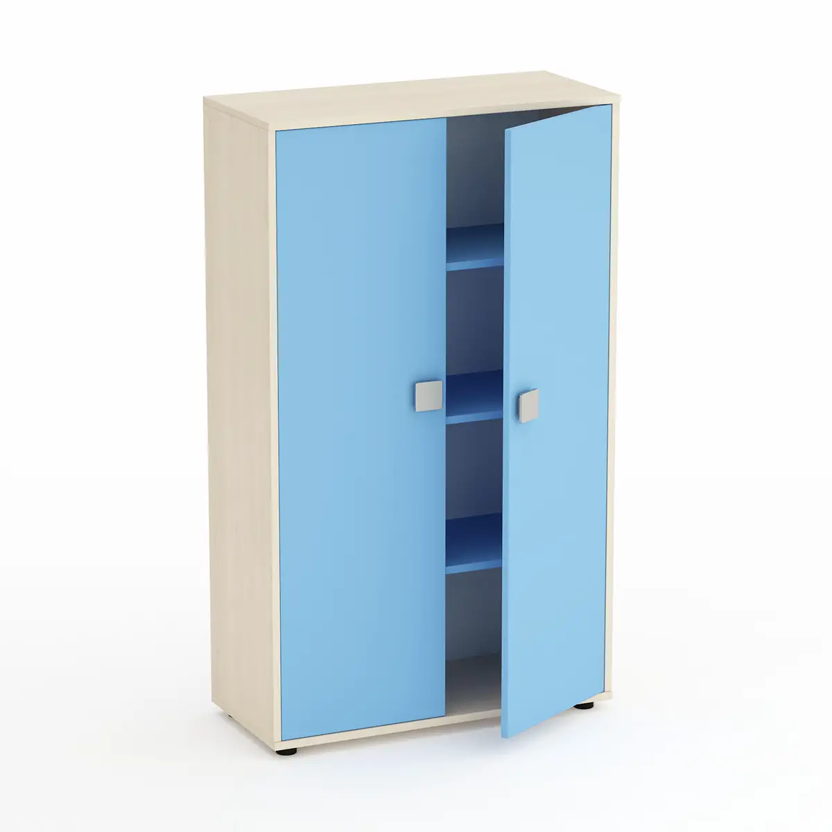 Mobile Scuola Infanzia Kubò Betulla 2 Ante H 150 cm. Blu Orizzonte - Conforme CAM - Arredo Nido e Infanzia