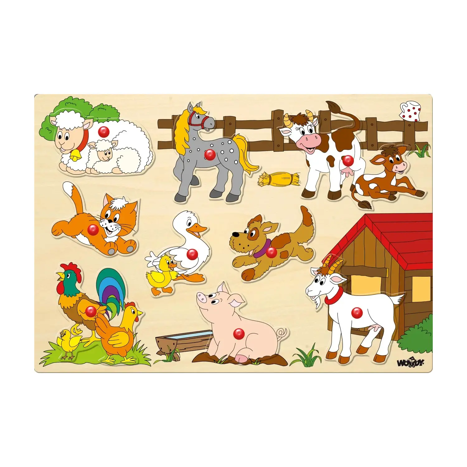 Pegged with Pegs: Farm Animals - Wooden Pegs and Puzzles