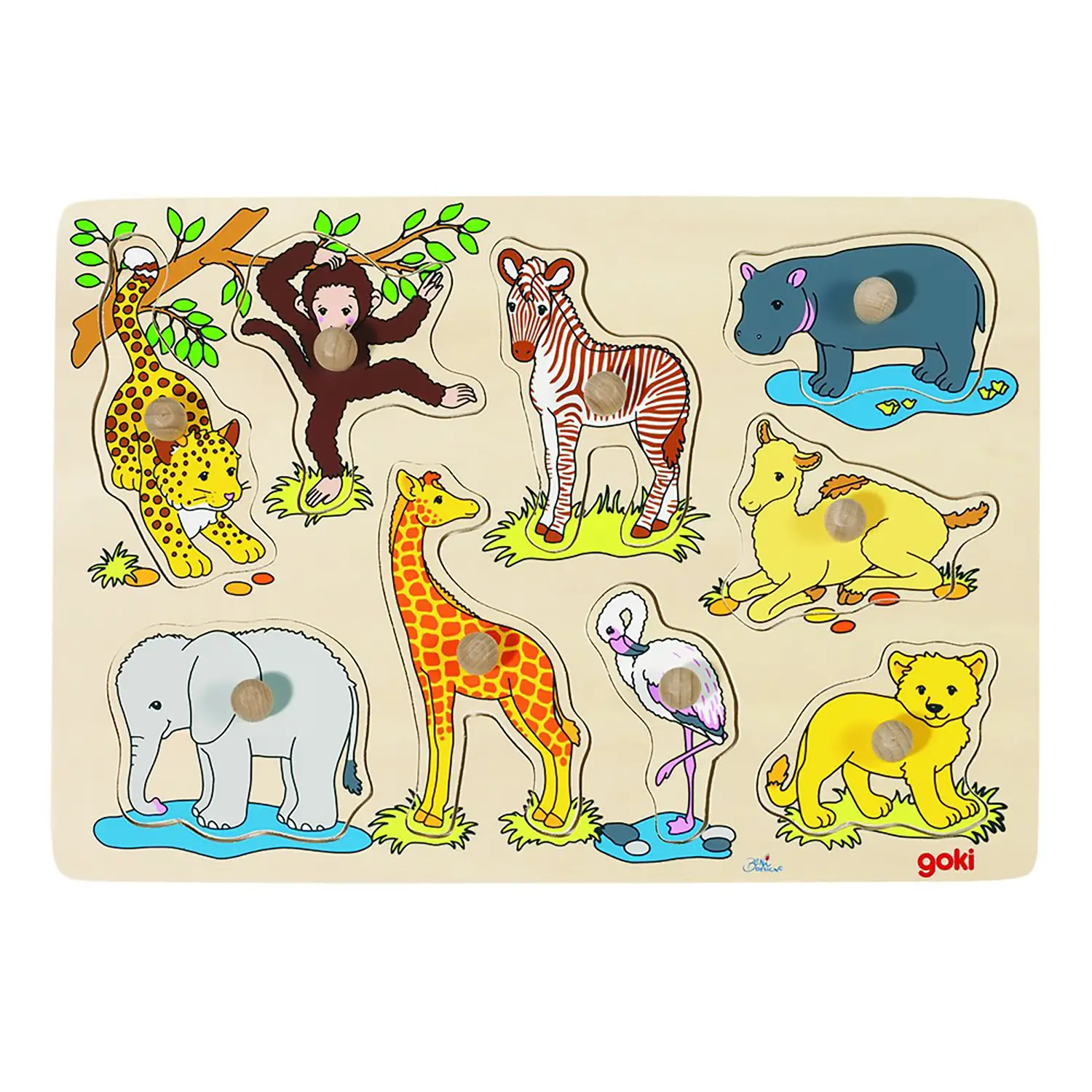 Pegged with Pegs: Animals of the Savannah - Wooden Pegs and Puzzles