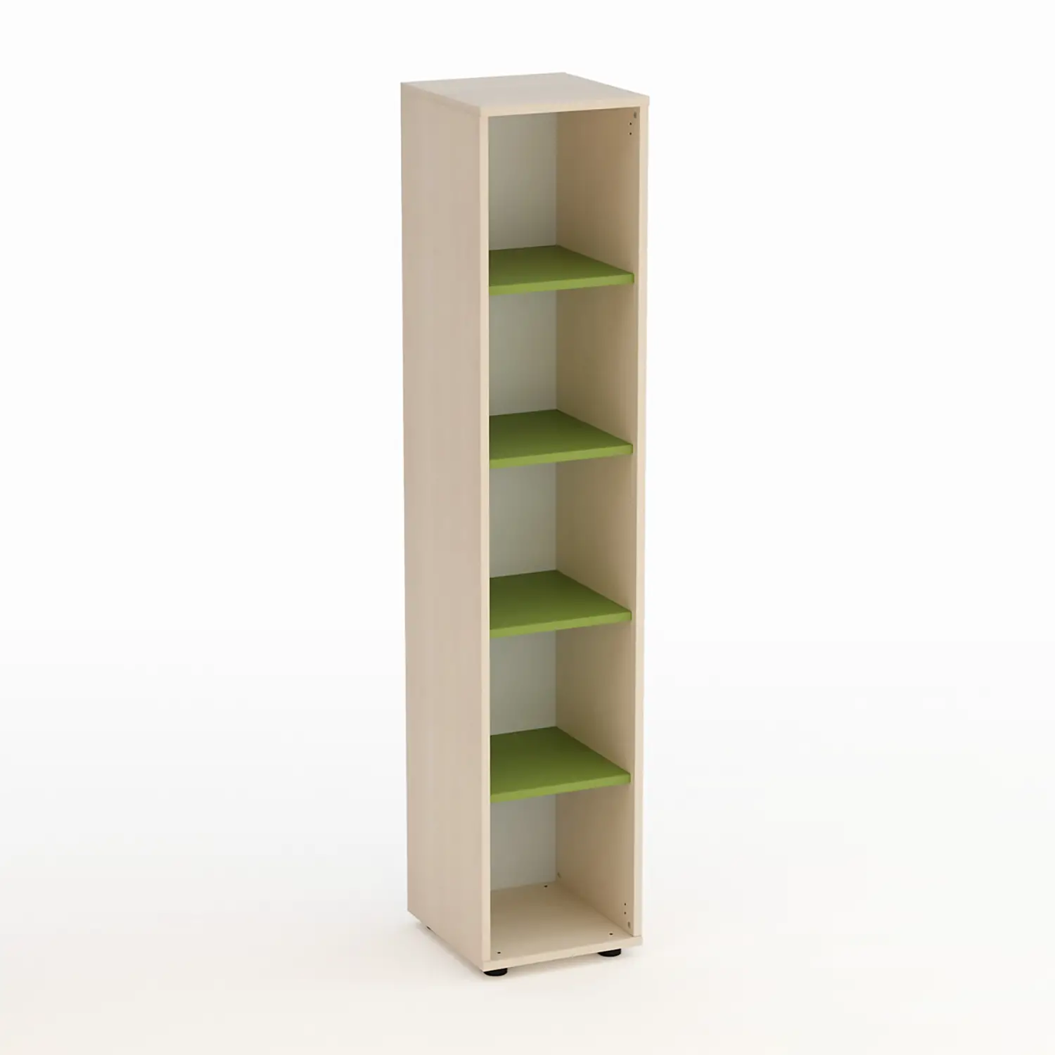 Mobile Kubò Betulla Colonna 5 Vani 180 Cm. Ripiani Verde Kiwi - Conforme CAM - Arredo Nido e Infanzia