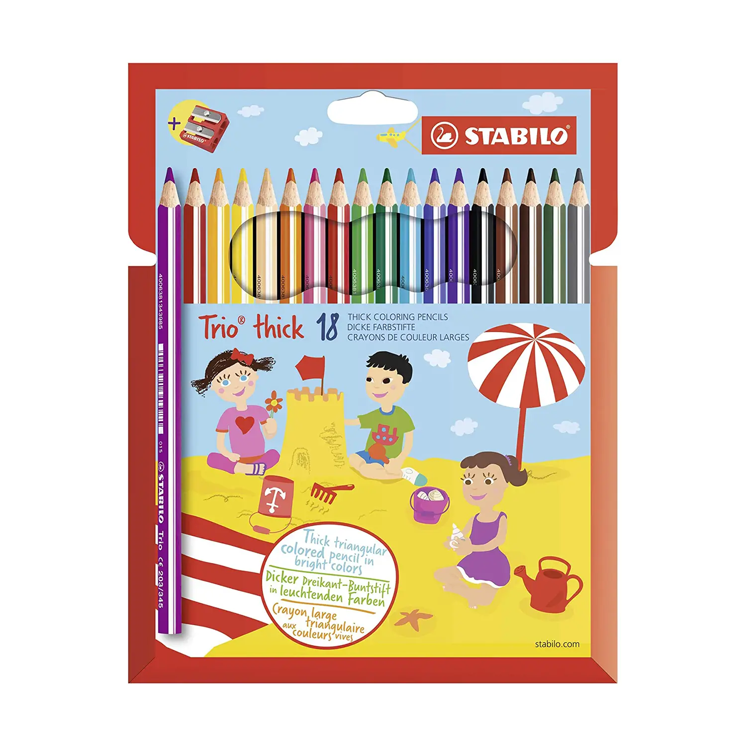 Pastelloni Trio Maxi Stabilo Cf 18pz Con Temperino - Pastelli