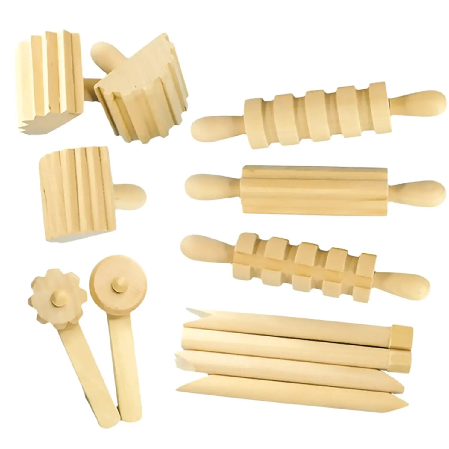 Utensili in Legno per Modellare – Set 12 Pezzi - Paste per modellare