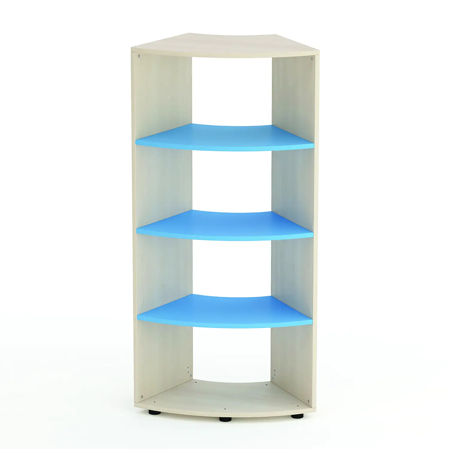 Kubò Betulla Curved School Cabinet 60 Degrees H 150 cm. Blue Horizon Shelves - CAM Compliant - Nursery and Childhood Furniture