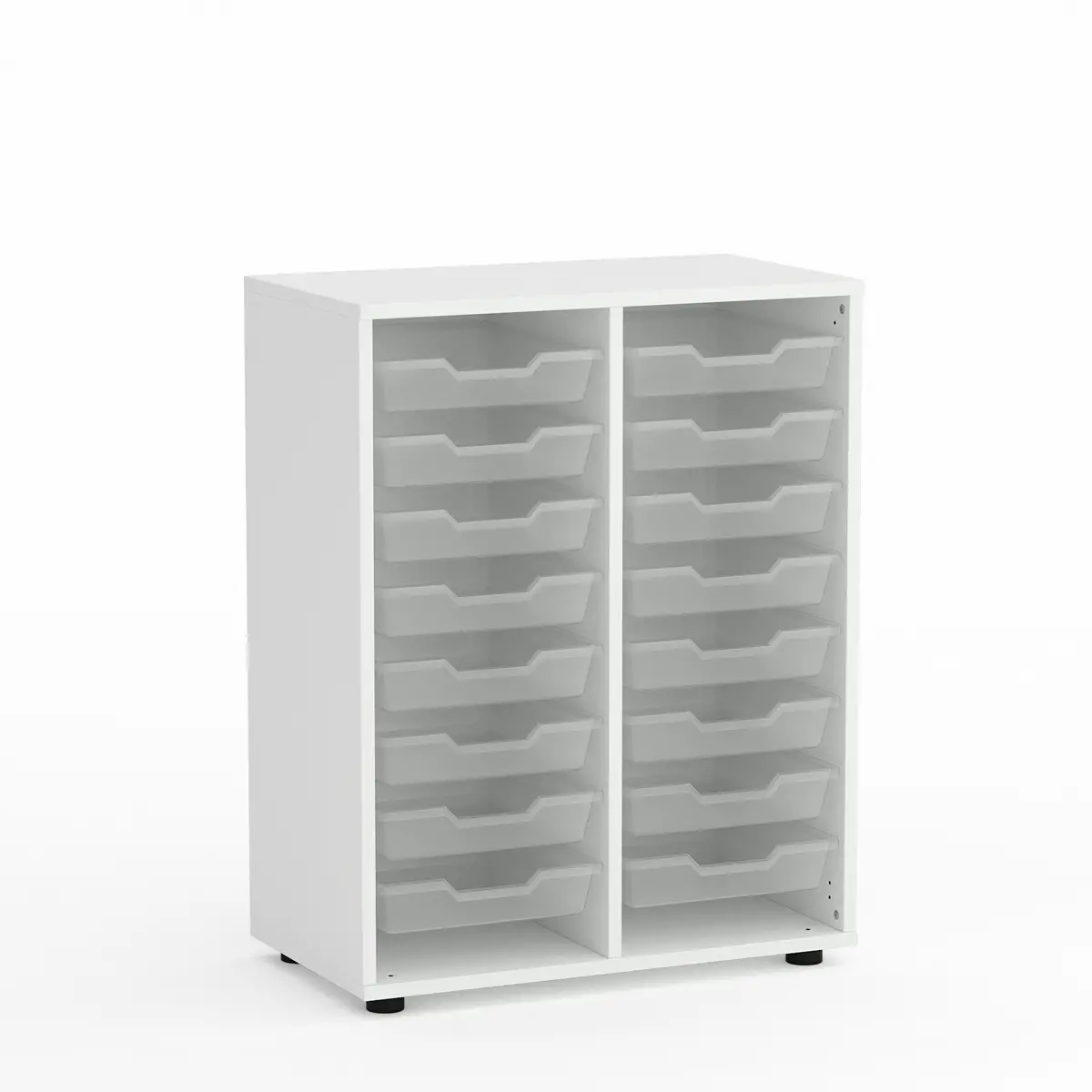 Mobile Scuola Kubò Bianco con 16 Tiretti Bassi Altezza 90 cm. - Conforme CAM - Arredo scuola dell'obbligo