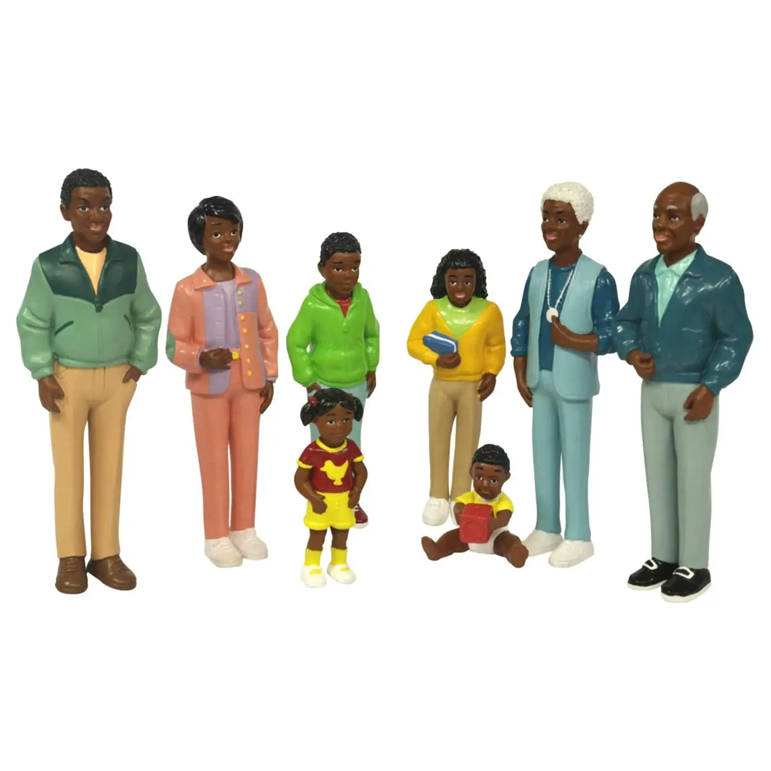 Famiglia Africana – Set 8 Personaggi in Plastica Colorata - Ambienti