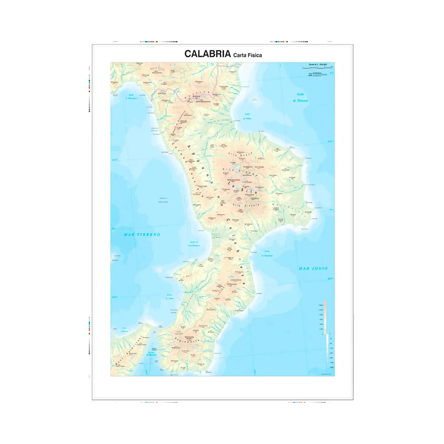 Carta Geografica Regionale Calabria - Geografia e scienze naturali