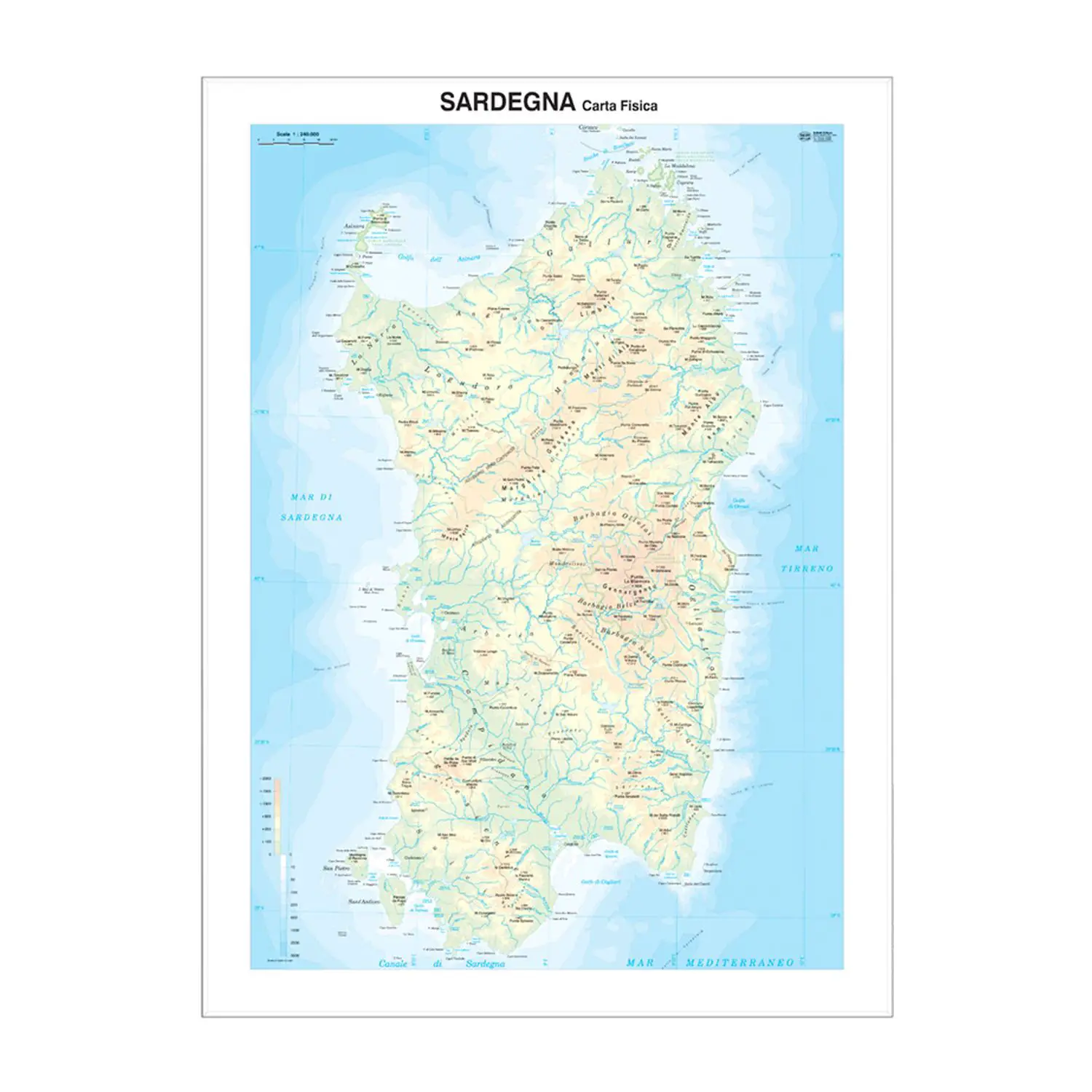 Carta Geografica Regionale Sardegna - Geografia e scienze naturali