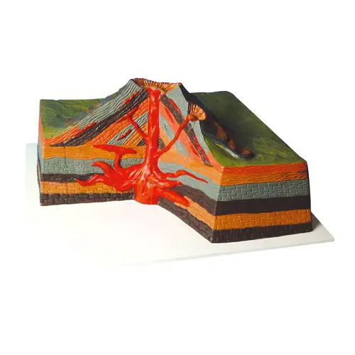 Modello di Vulcano in Sezione – Dettagliato, Educativo e Interattivo - Geografia e scienze naturali