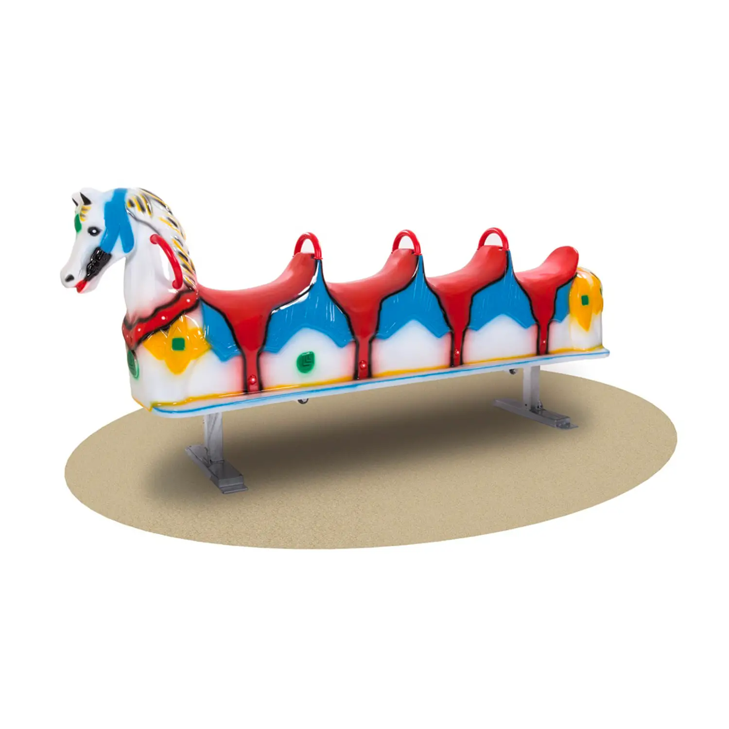 Gioco A Molla Per Esterno, Cavallo Furia 4 Posti - Giochi a molla