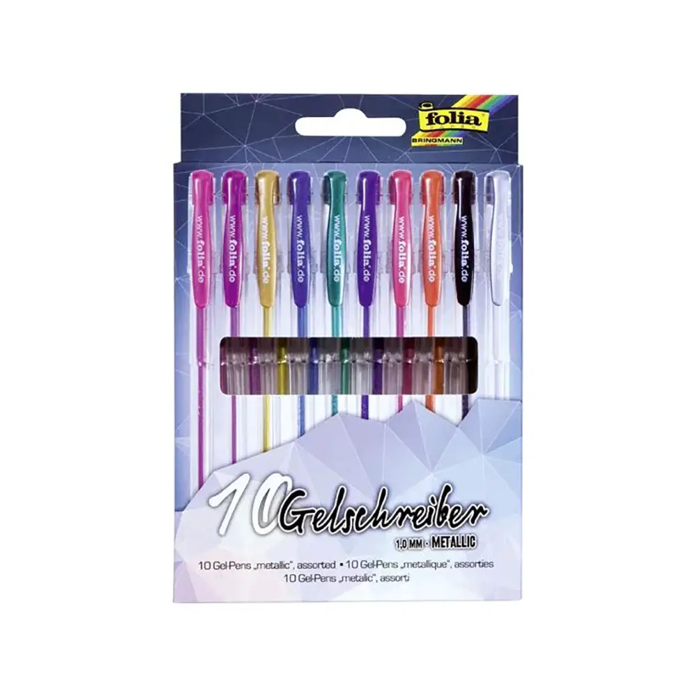 Penne Inchiostro Gel Metal - Set da 10 Colori - penne pennarelli ufficio