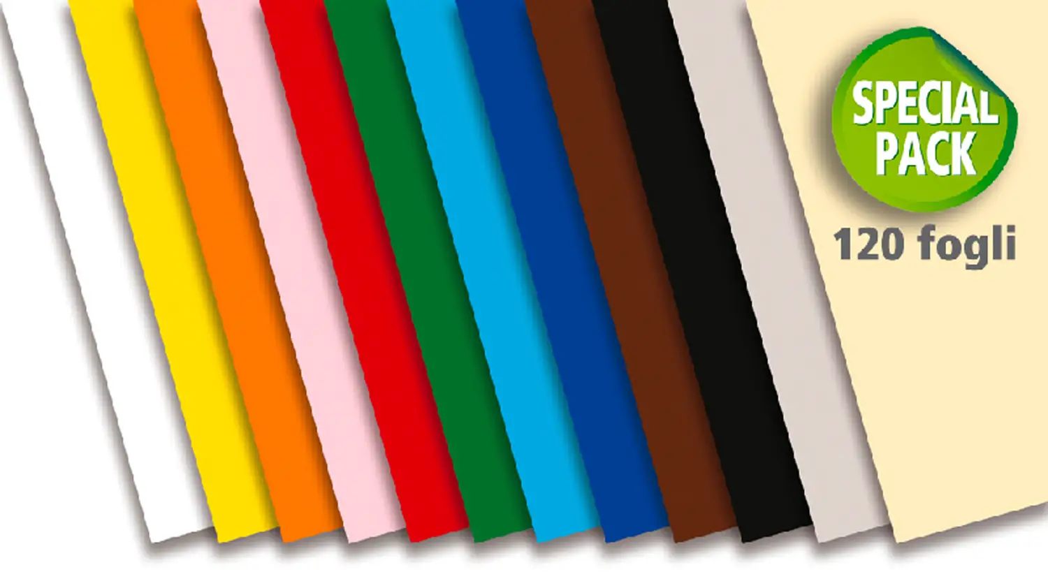 Cartoncino Colorato Premium Liscio cm. 50x70 Pacco Scuola Base - Carta e cartoncino