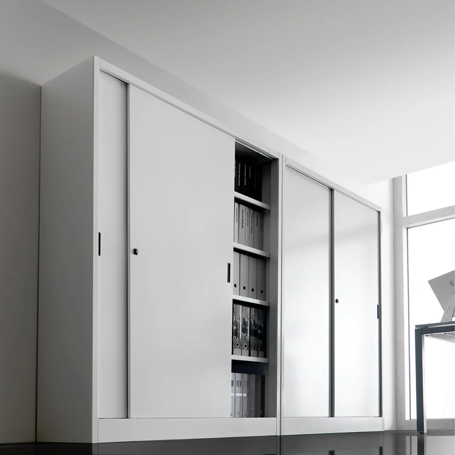 Armadio Metallico 2 Ante Scorrevoli 120 cm. - Conforme CAM - Arredo per l'ufficio