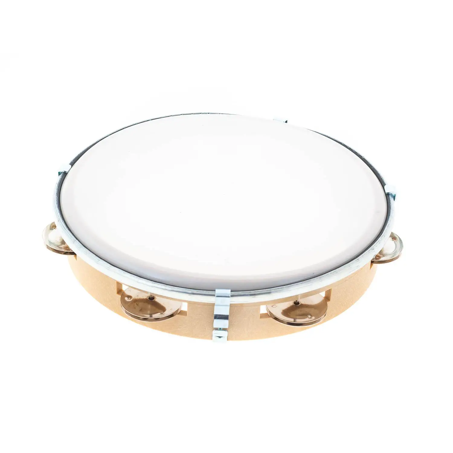Tamburello 27 cm con Pelle Sintetica Regolabile e Piattelli - Educazione musicale