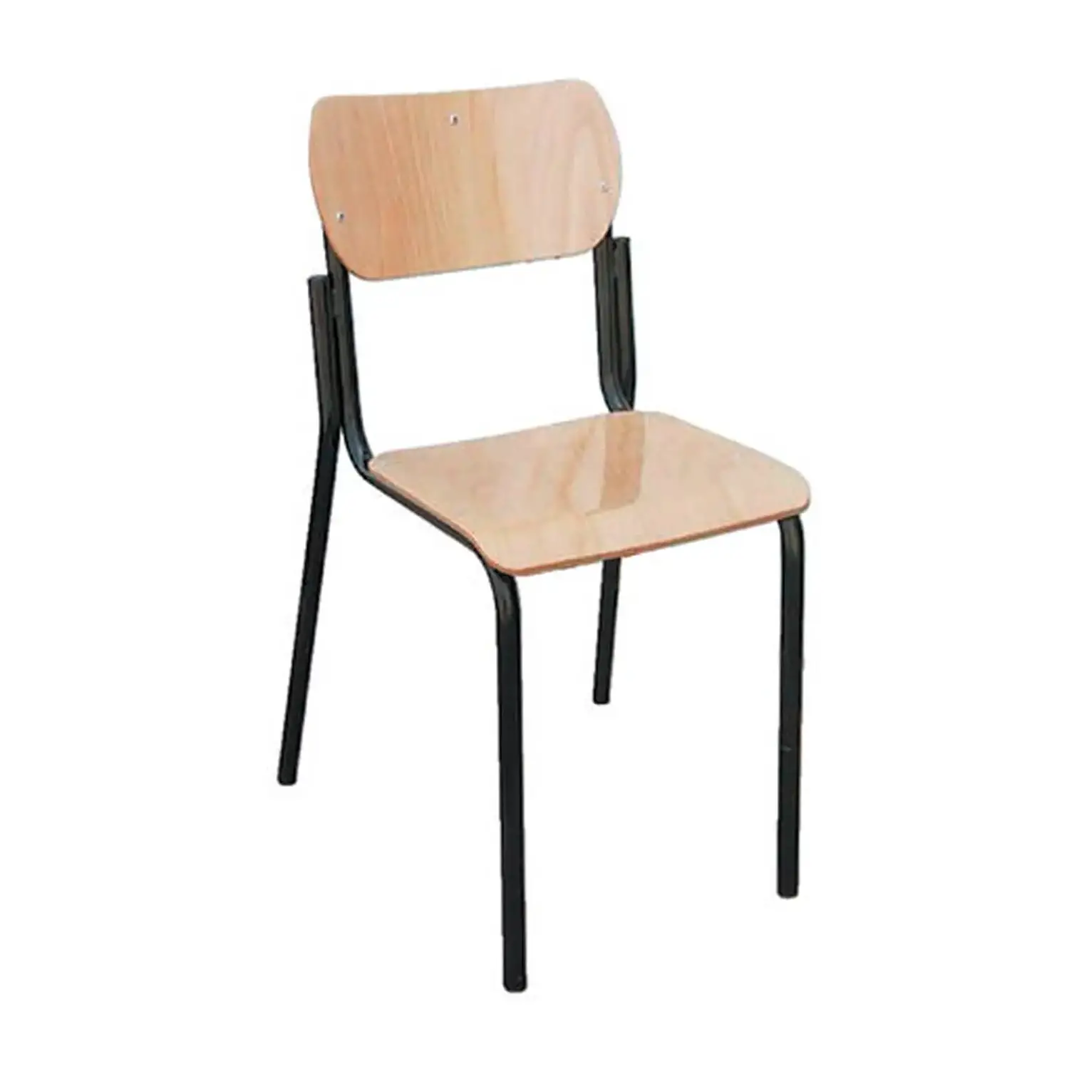 Beech Stackable Chair Black Frame Seat H 30 Preschool - Nursery and Kindergarten Furniture