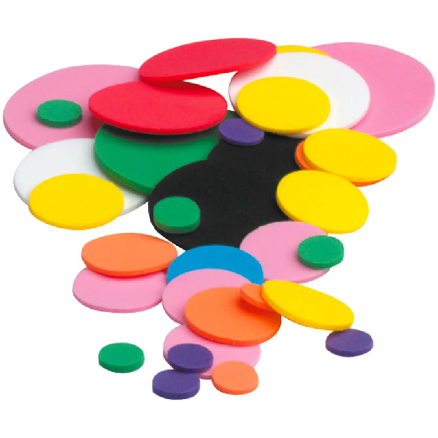 Cerchi in Gomma EVA (Spumella) Assortiti – 200 Pezzi – Forme Colorate per Lavoretti Creativi - Applicazioni e decori