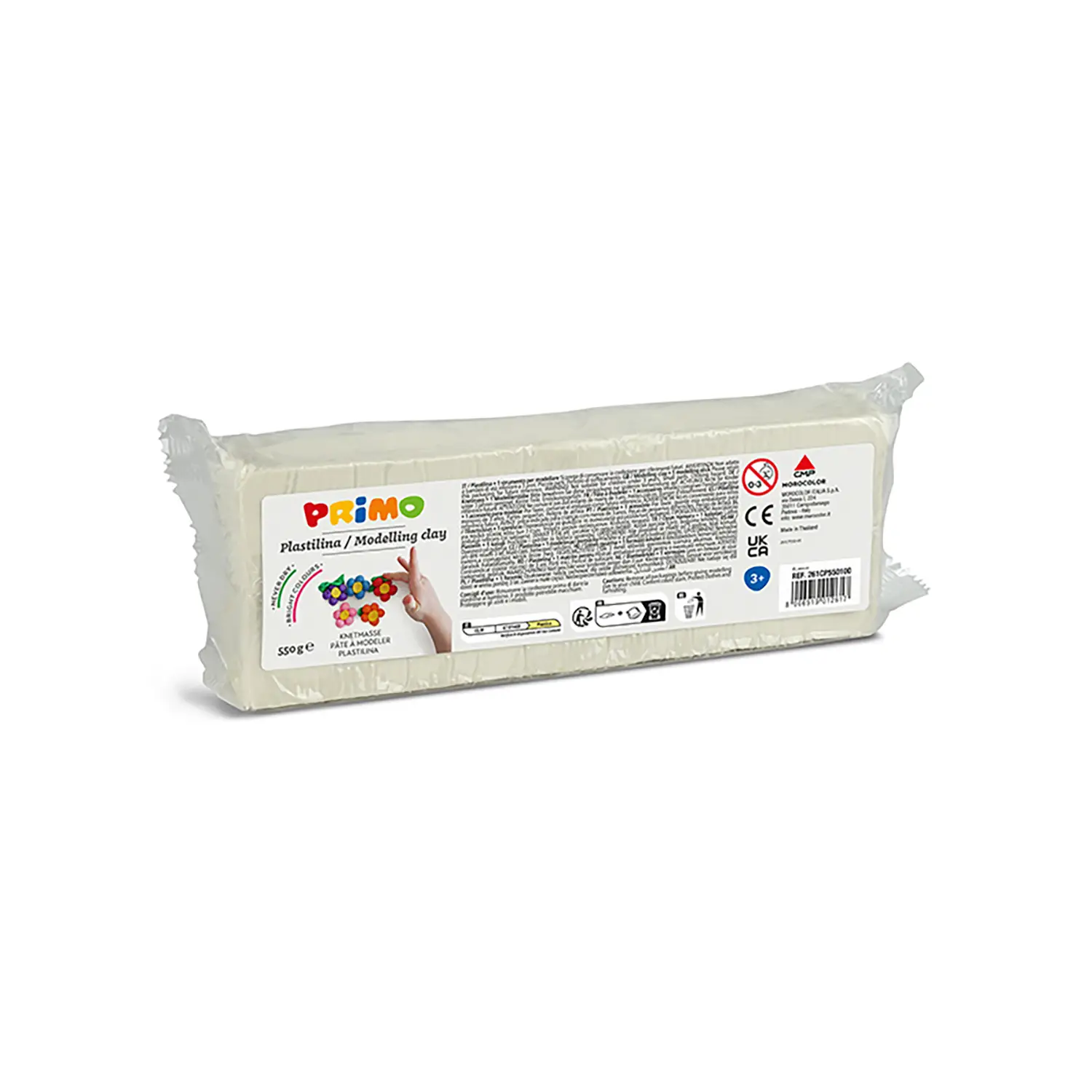 Plasticine Primo brick 550 gr White - Modeling pastes