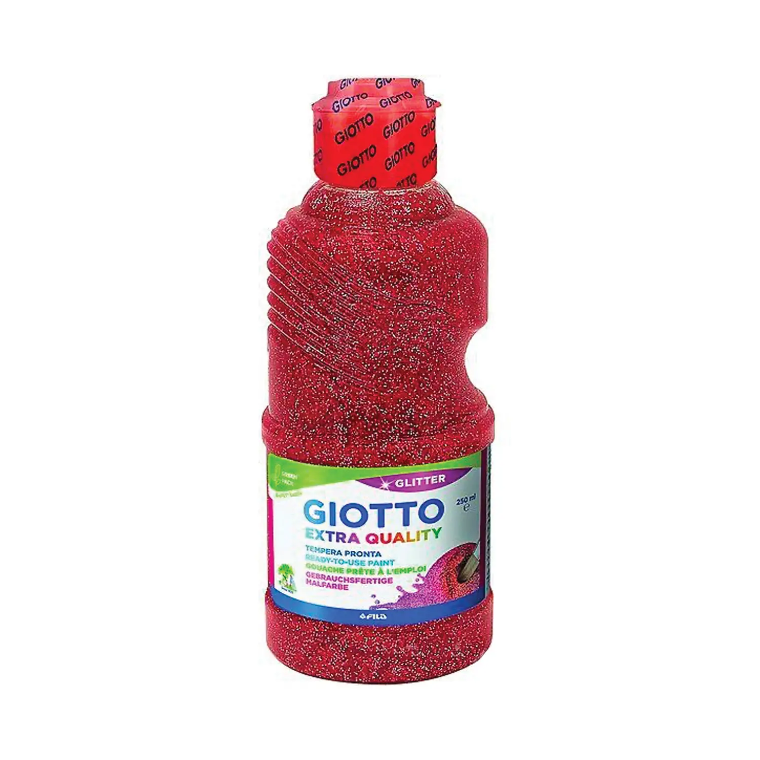 Tempera Glitter Giotto - Rosso - Flacone 250 ml - Tempere