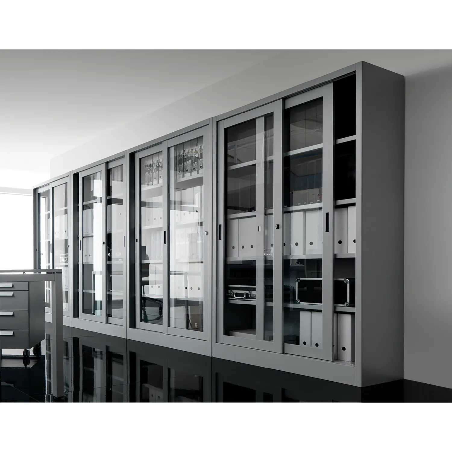 Armadio Metallico Joint 2 Ante in Vetro 150 cm. - Conforme CAM - Arredo per l'ufficio