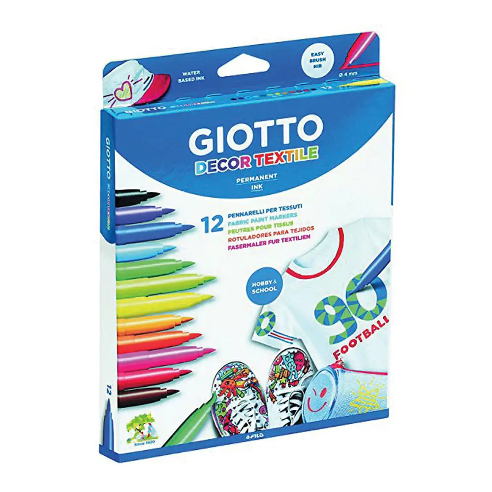 Pennarelli Decor Textile Giotto - Astuccio 12 Colori - Pennarelli