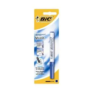 Bic Whiteboard Velleda 1741 Marker - Round Tip - Blue - in Blister - Markers