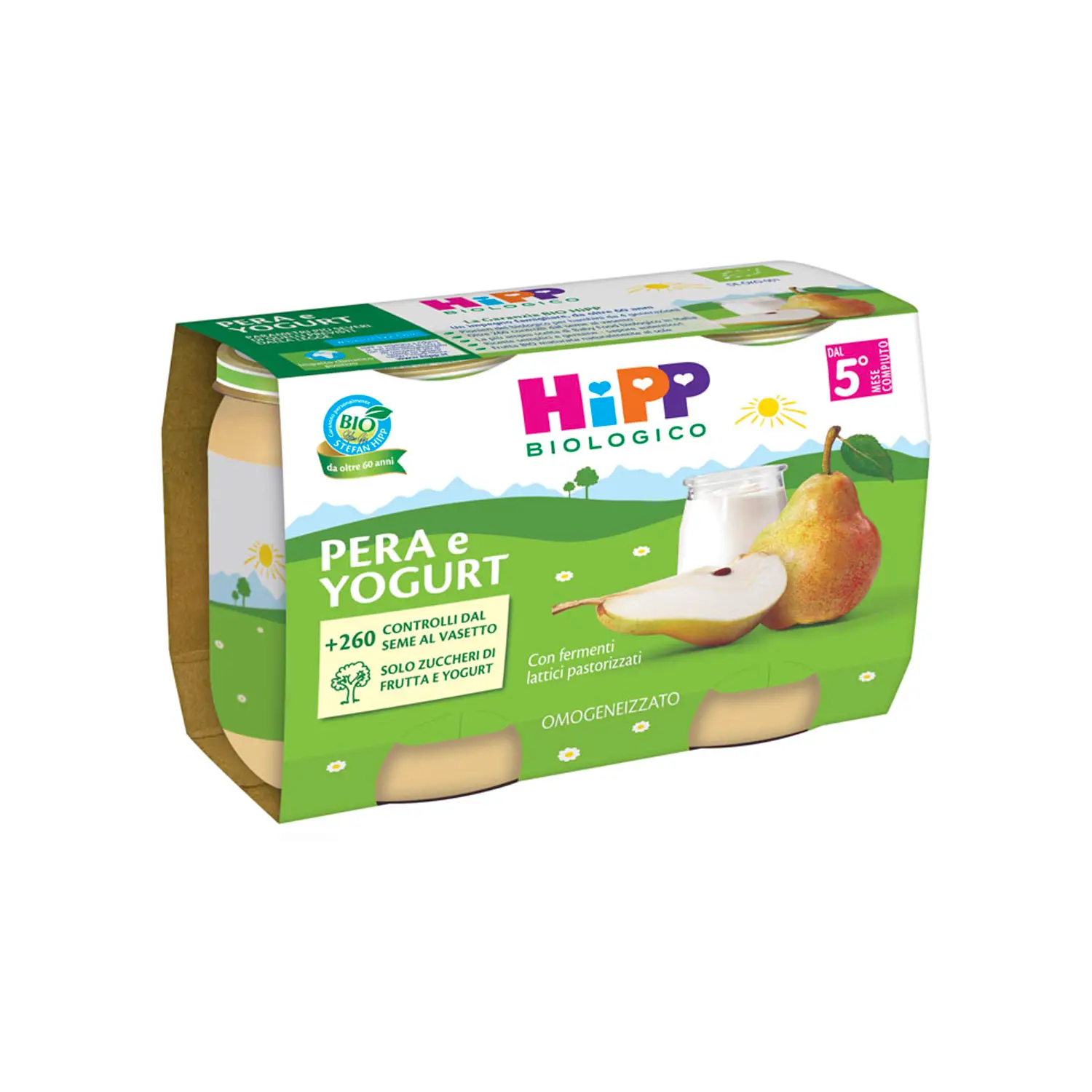 HIPP Omogeneizzato Merenda Bio Pera e Yogurt 125g x2 - merende