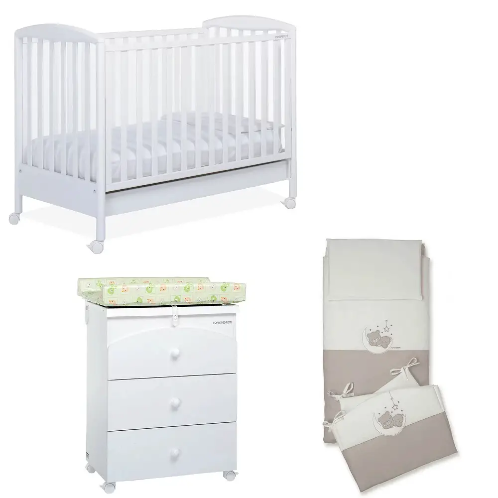 Kit Lusy Bianco Lettino Bagnetto e Piumone My Bear Honey – Foppapedretti - collezioni