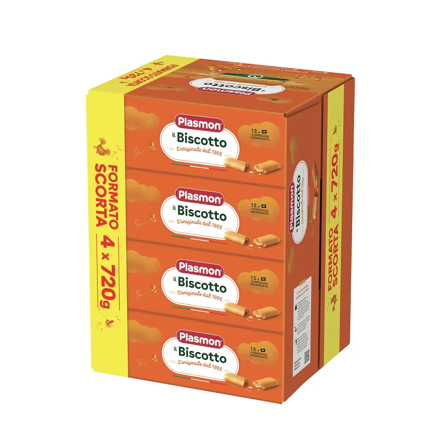 Plasmon Biscotti per Bambini 720 g x4 – Biscotti con 9 Vitamine - biscotti