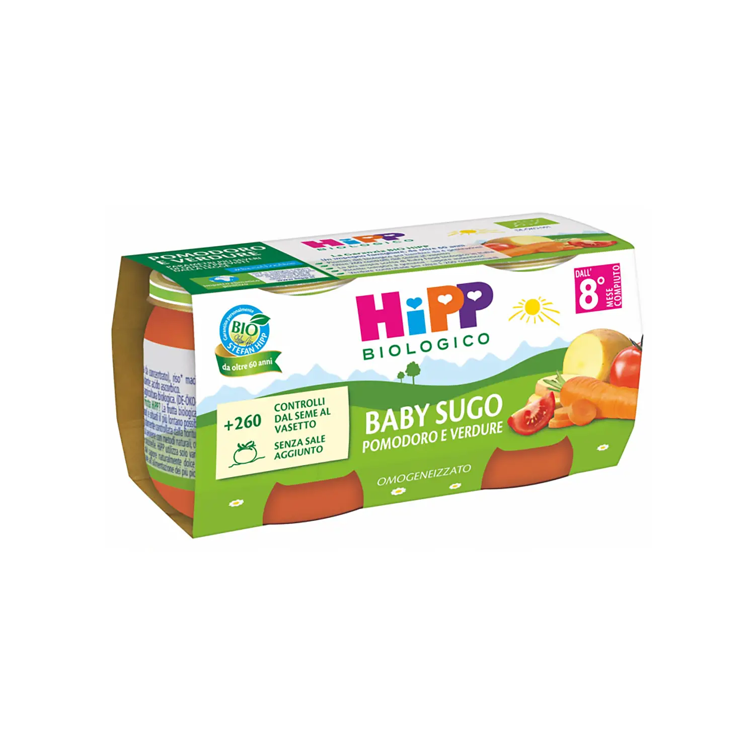 Hipp Omogeneizzato Sugo Pomodoro e Verdure 2 x 80 g – Baby Food Biologico - brodi, passati,sughi e condime