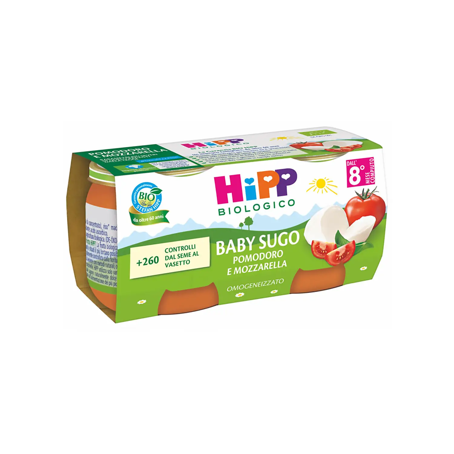 Hipp Omogeneizzato Sugo Pomodoro e Mozzarella 2 x 80 g – Baby Food Bio - brodi, passati,sughi e condime