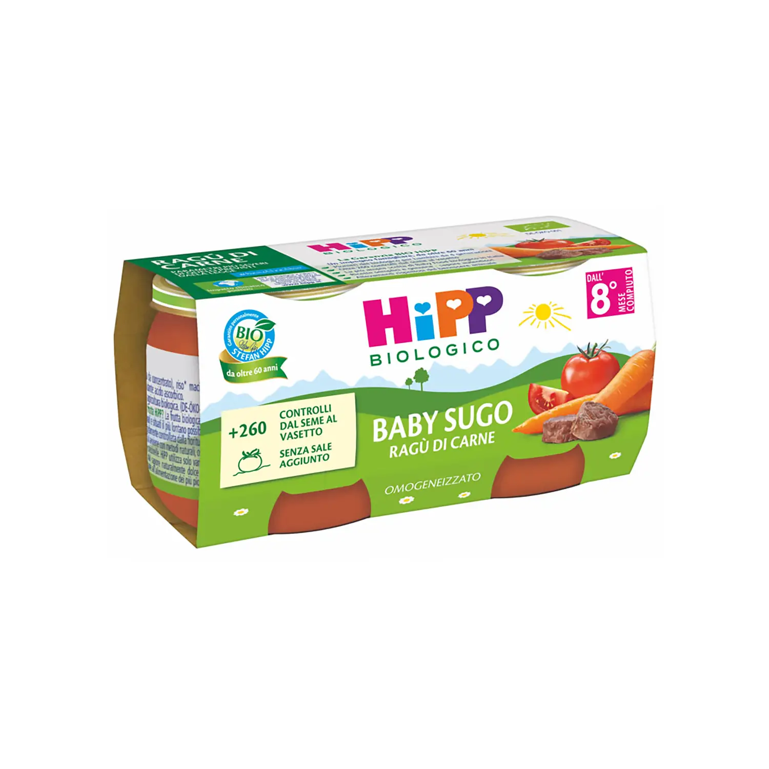 Hipp Omogeneizzato Sugo Ragù di Manzo 2 x 80 g – Baby Food Biologico - brodi, passati,sughi e condime