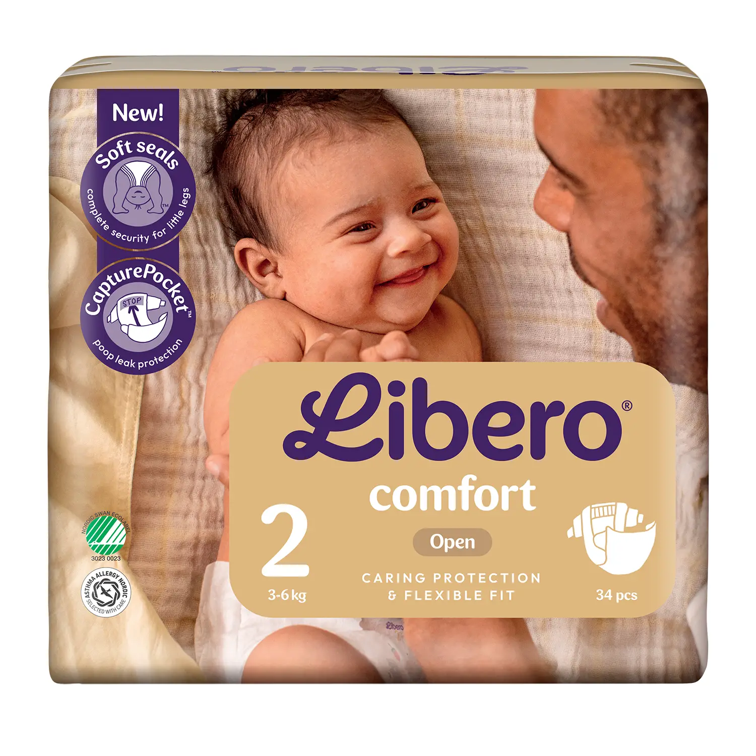 Pannolini Libero Newborn - Taglia 2 - 3-6 Kg - 34 Pezzi - pannolini e salviettine