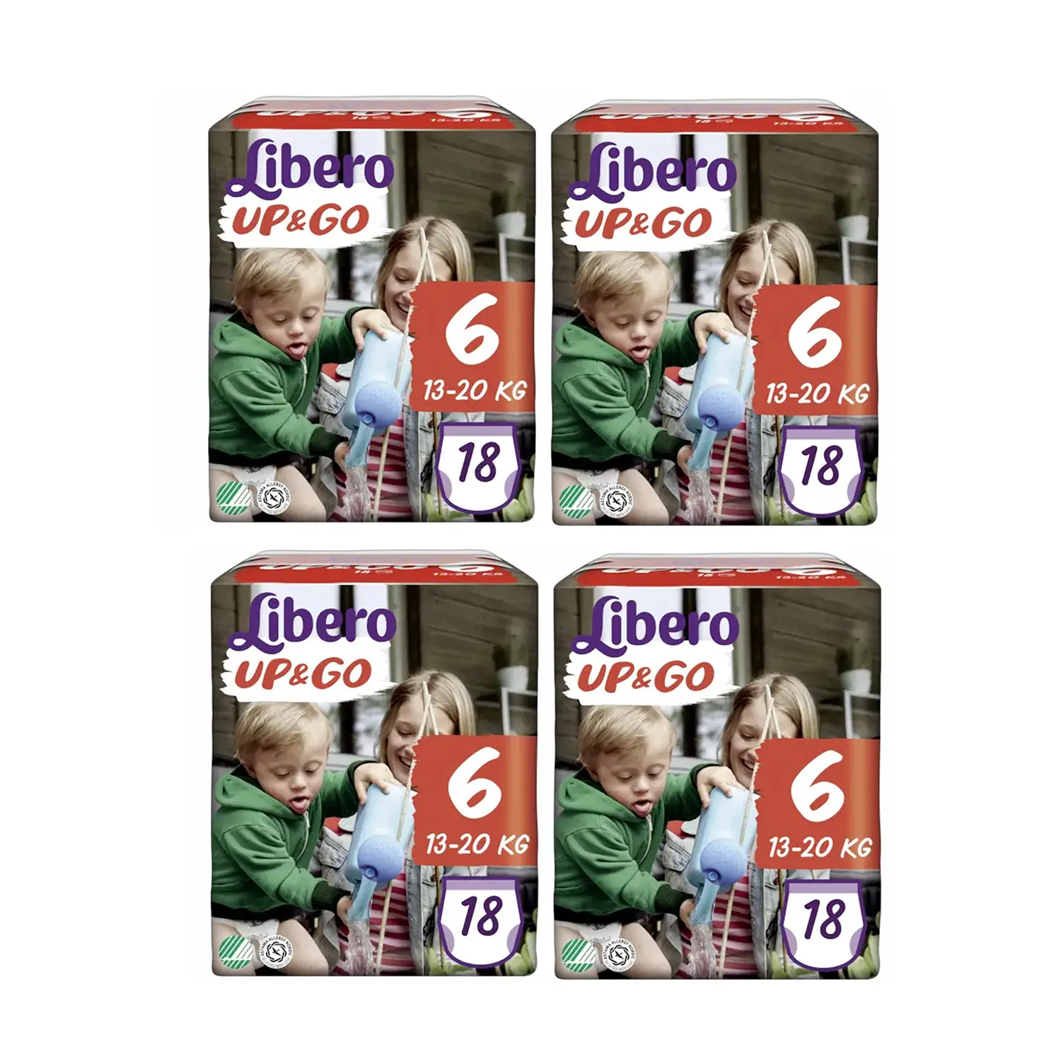 Pannolini Libero Up&Go - Taglia 6 - 13-20 Kg - 18 Pezzi - pannolini e salviettine