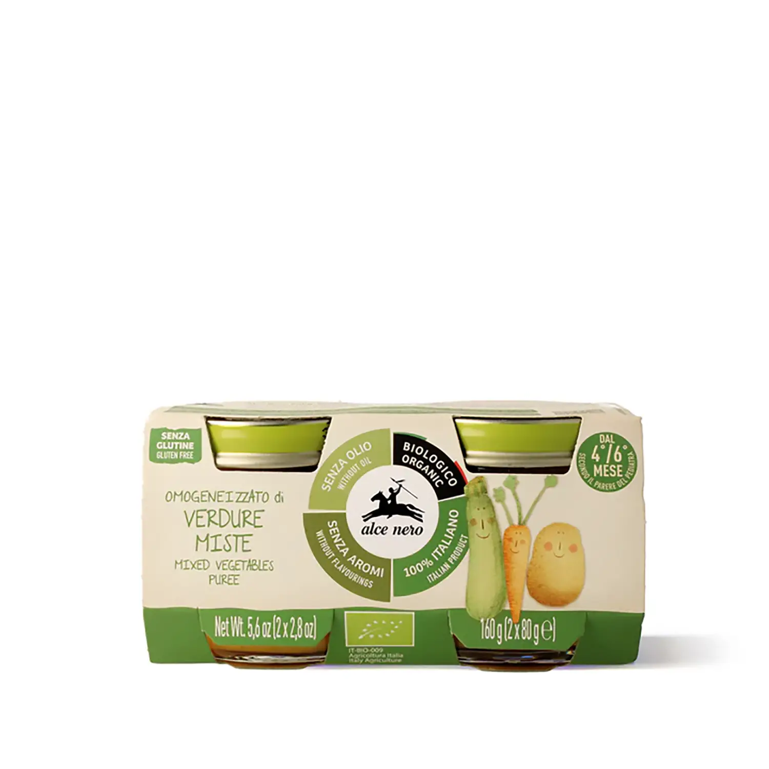 Omogeneizzato Alce Nero gr.80x2 Verdure Miste - omogeneizzati