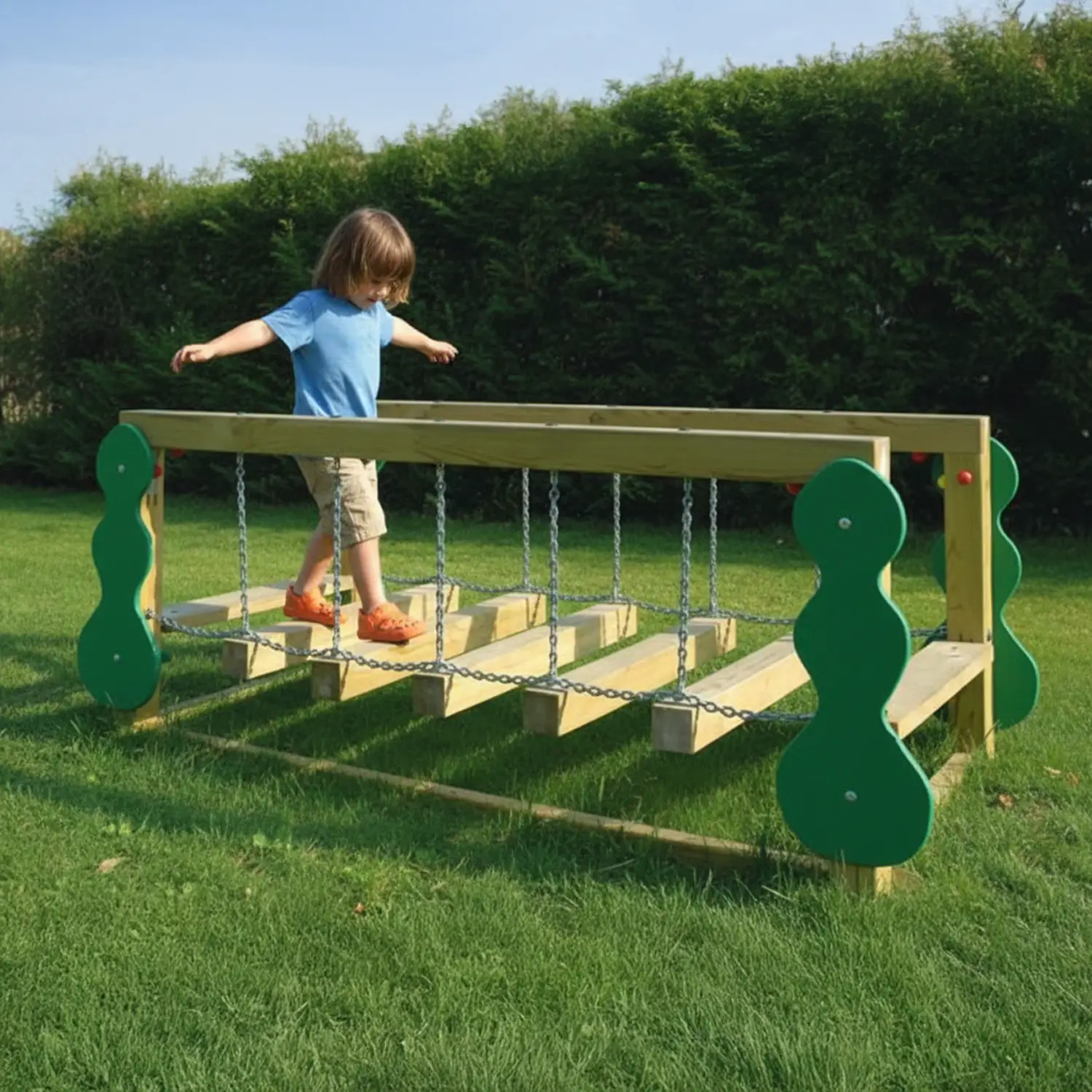 Passerella Oscillante in Legno – Per Bambini 3-12 Anni - Playgrounds e giostre