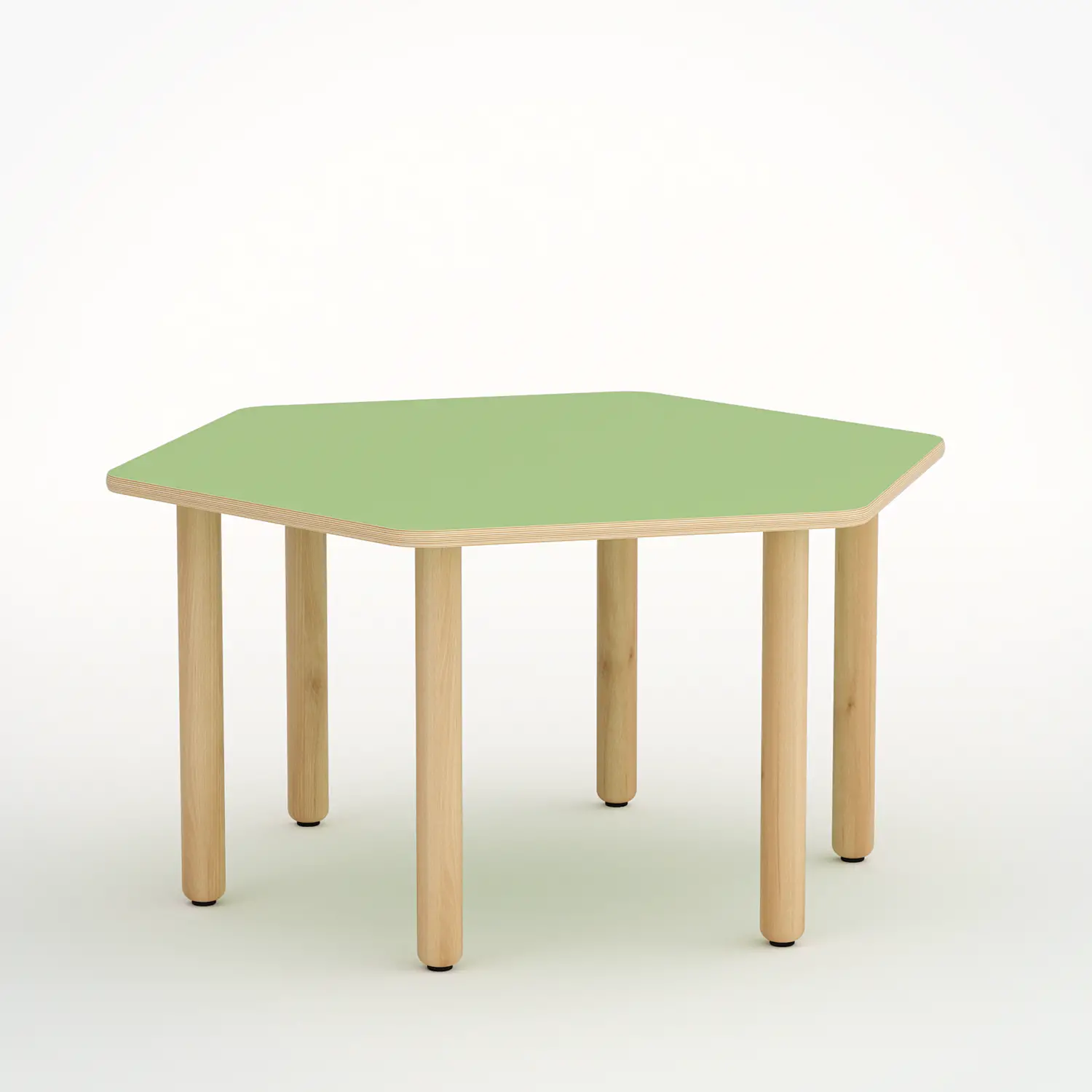 Tavolo Forma Esagonale H 55 Cm - Misura 3 - Verde Per Scuola Primaria - Conforme CAM - Cattedre e tavoli lavoro