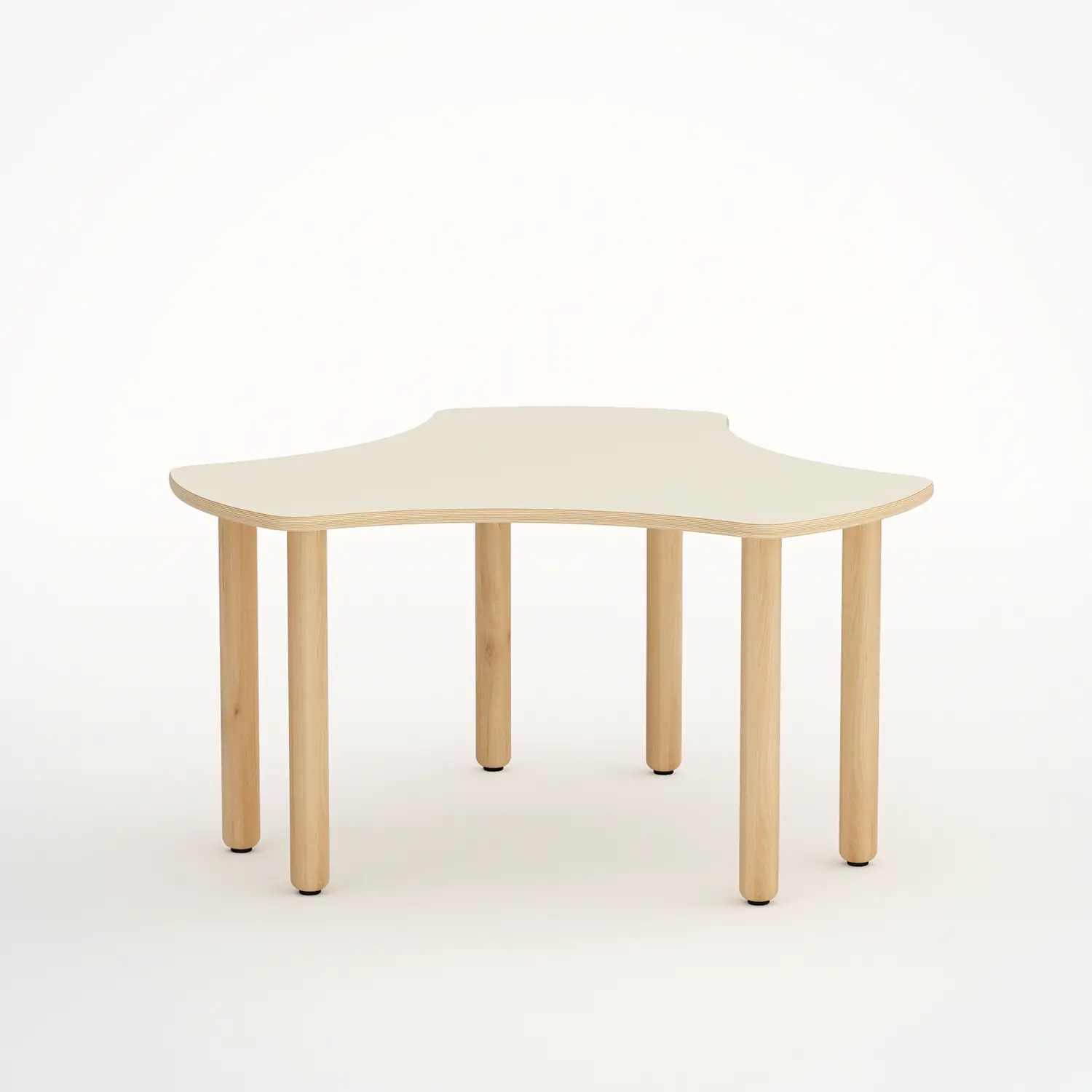 Tavolo Esatondo Onda H 55 CM Misura 3 Magnolia Per La Scuola Primaria - Conforme CAM - Cattedre e tavoli lavoro